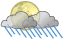 Nuageux avec des orages