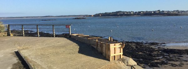 Travaux d’hiver, installation du nouveau ponton.